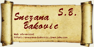 Snežana Baković vizit kartica
